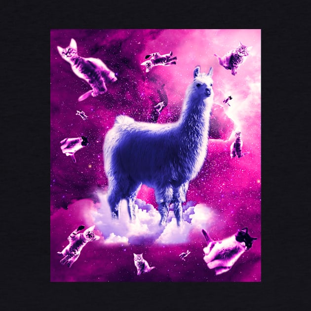 Outer Space Cats With Llama by Random Galaxy